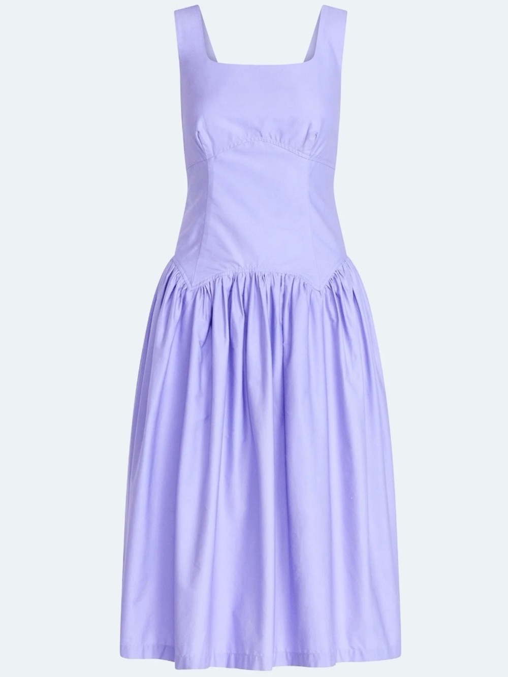 Square-Neck Midi Dress in Lilac